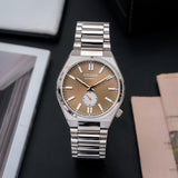 Citizen Tsuyosa Automatic Titanium Yellow Dial Silver Steel Strap Watch For Men - NK5010-51X