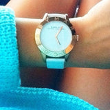 Buy Shop Marc Jacobs Blade White Dial White Leather Strap Watch for Women - MBM1201 USA Online