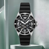 Buy Shop Emporio Armani Meccanico Automatic Black Dial Black Silicone Strap Watch For Men - AR60062 USA Online