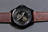 Buy Shop Tommy Hilfiger Bruce Automatic Black Dial Brown Leather Strap Watch for Men - 1791280 USA Online