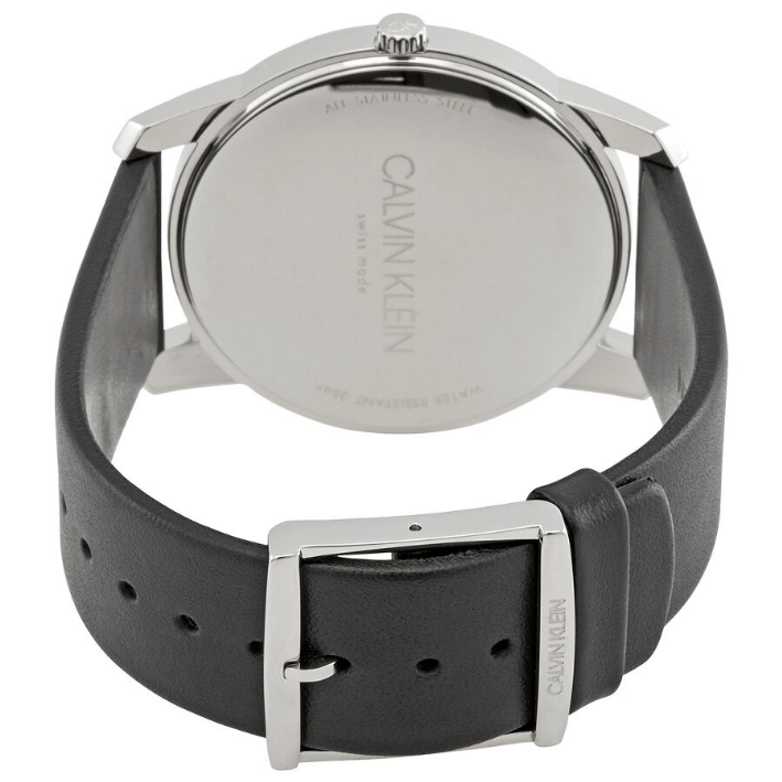 Buy Shop Calvin Klein City White Dial Black Leather Strap Watch For Men - K2G211C6 USA Online