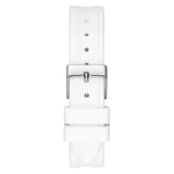 Buy Shop Guess Sparkling Silver Dial White Rubber Strap Watch For Women - GW0032L1 USA Online