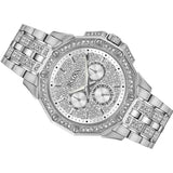 Bulova Crystal Collection Pave Silver Dial with Crystals Silver Steel Strap Watch for Men - 96C134