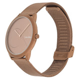 Buy Shop Calvin Klein Minimal Quartz Pink Gold Dial Pink Gold Mesh Bracelet Watch for Men - K3M11TFK USA Online