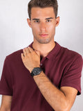Buy Shop Fossil Machine Black Dial Black Steel Strap Watch for Men - FS4775 USA Online