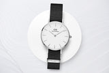 Buy Shop Daniel Wellington Classic Petite Cornwall White Dial Black Nylon Strap Watch For Women - DW00100252 USA Online