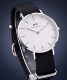 Buy Shop Daniel Wellington Classic Petite Cornwall White Dial Black NATO Strap Watch For Women - DW00100254 USA Online