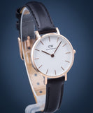 Buy Shop Daniel Wellington Classic Petite Sheffield White Dial Black Leather Strap Watch For Women - DW00100230 USA Online