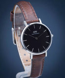 Buy Shop Daniel Wellington Classic Petite Bristol Black Dial Brown Leather Strap Watch For Women - DW00100233 USA Online