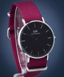 Buy Shop Daniel Wellington Classic Roselyn Black Dial Maroon Nylon Strap Watch For Women - DW00100274 USA Online