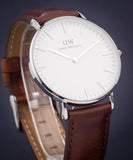 Buy Shop Daniel Wellington St Mawes White Dial Brown Leather Strap Watch For Men - DW00100052 USA Online