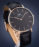 Buy Shop Daniel Wellington Classic Reading Black Dial Black Leather Strap Watch For Women - DW00100141 USA Online