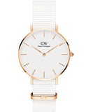 Buy Shop Daniel Wellington Classic Petite Dover White Dial White Nylon Strap Watch For Women - DW00100311 USA Online