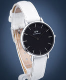 Buy Shop Daniel Wellington Classic Petite Bondi Black Dial White Leather Strap Watch For Women - DW00100284 USA Online
