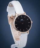 Buy Shop Daniel Wellington Classic Petite Bondi Black Dial White Leather Strap Watch For Women - DW00100285 USA Online