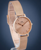 Buy Shop Daniel Wellington Petite Rose Gold Dial Rose Gold Mesh Bracelet Watch For Women - DW00100470 USA Online