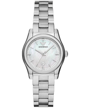 Buy Shop Emporio Armani Federica Mother of Pearl Dial Silver Steel Strap Watch For Women - AR11557 USA Online