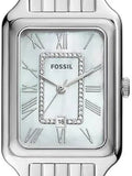 Fossil Raquel Three Hand Date Mother of Pearl Dial Silver Steel Strap Watch for Women - ES5306