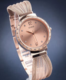 Buy Shop Guess Chiffon Rose Gold Dial Mesh Bracelet Watch For Women - W1083L3 USA Online