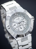 Buy Shop Guess Vista Diamonds Silver Dial Silver Steel Strap Watch for Women - W12080L1 USA Online
