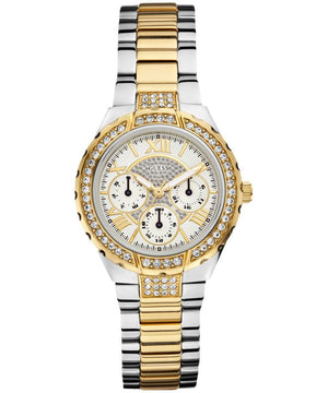 Buy Shop Guess Viva Diamonds Silver Dial Two Tone Steel Strap Watch for Women - W0111L5 USA Online