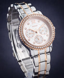 Buy Shop Guess Enchanting Diamonds Silver Dial Two Tone Steel Strap Watch for Women - W0305L3 USA Online