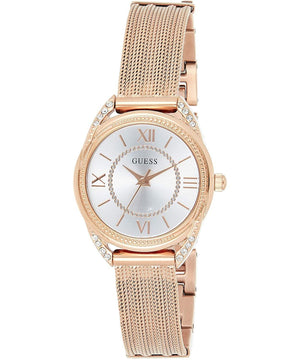 Buy Shop Guess Whisper Silver Dial Rose Gold Mesh Bracelet Watch for Women - W1084L3 USA Online
