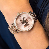 Buy Shop Michael Kors Sofie Quartz Rose Gold Dial Rose Gold Steel Strap Watch For Women - MK4335 USA Online