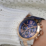 Buy Shop Michael Kors Bradshaw Chronograph Blue Dial Two Tone Steel Strap Watch For Women - MK6389 USA Online