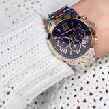 Buy Shop Michael Kors Bradshaw Chronograph Blue Dial Two Tone Steel Strap Watch For Women - MK6389 USA Online