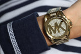 Buy Shop Michael Kors Bradshaw Gold Dial Gold Steel Strap Watch for Women - MK6487 USA Online