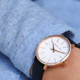 Buy Shop Michael Kors Pyper Three Hand White Dial Black Leather Strap Watch For Women - MK2835 USA Online
