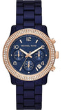 Buy Shop Michael Kors Runway Chronograph Blue Dial Blue Steel Strap Watch for Women - MK7423 USA Online