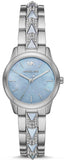 Buy Shop Michael Kors Runway Mercer Quartz Mother of Pearl Blue Dial Silver Steel Strap Watch For Women - MK6857 USA Online