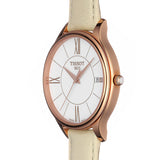 Buy Shop Tissot T Lady Bella Ora Round White Dial Beige Leather Strap Watch For Women - T103.210.36.018.00 USA Online