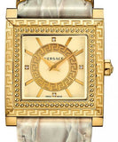 Buy Shop Versace DV-25 Gold Dial Off White Leather Strap Watch for Women - VQF030015 USA Online