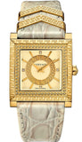 Buy Shop Versace DV-25 Gold Dial Off White Leather Strap Watch for Women - VQF030015 USA Online