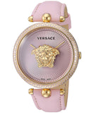 Buy Shop Versace Palazzo Empire Pink Dial Pink Leather Strap Watch for Women - VCO030017 USA Online