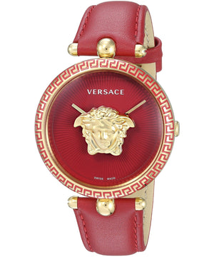 Buy Shop Versace Palazzo Empire Red Dial Red Leather Strap Watch for Women - VCO120017 USA Online