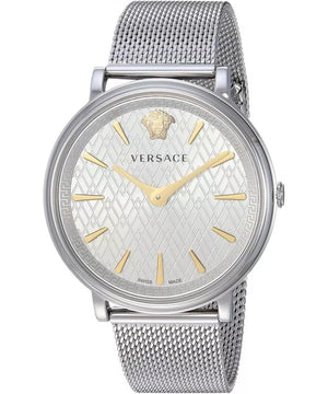 Buy Shop Versace V-Circle Quartz Silver Dial Silver Mesh Strap Watch for Women - VBP050017 USA Online