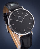 Buy Shop Daniel Wellington Classic Reading Black Dial Black Leather Strap Watch For Men - DW00100135 USA Online