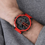 Buy Shop Diesel Mr Daddy 2.0 Chronograph Black Dial Red Silicone Strap Watch For Men - DZ7370 USA Online