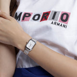 Buy Shop Emporio Armani Gianni T Bar Mother of Pearl Dial Two Tone Steel Strap Watch For Women - AR11146 USA Online