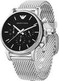 Buy Shop Emporio Armani Luigi Chronograph Black Dial Silver Mesh Bracelet Watch For Men - AR1811 USA Online