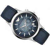 Buy Shop Emporio Armani Classic Chronograph Blue Dial Blue Leather Strap Watch For Men - AR2473 USA Online
