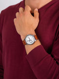 Buy Shop Tommy Hilfiger Landon Chronograph White Dial Brown Leather Strap Watch for Men - 1791531 USA Online