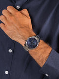 Buy Shop Tommy Hilfiger Deacan Blue Dial Silver Steel Strap Watch for Men - 1791551 USA Online
