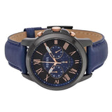 Buy Shop Fossil Grant Chronograph Black Dial Blue Leather Strap Watch for Men - FS5061 USA Online