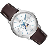 Buy Shop Fossil Neutra Minimalist Moonphase Silver Dial Brown Leather Strap Watch for Men - FS5905 USA Online