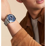Buy Shop Fossil Sport Tourer Chronograph Blue Dial Silver Steel Strap Watch for Men - FS6047 USA Online